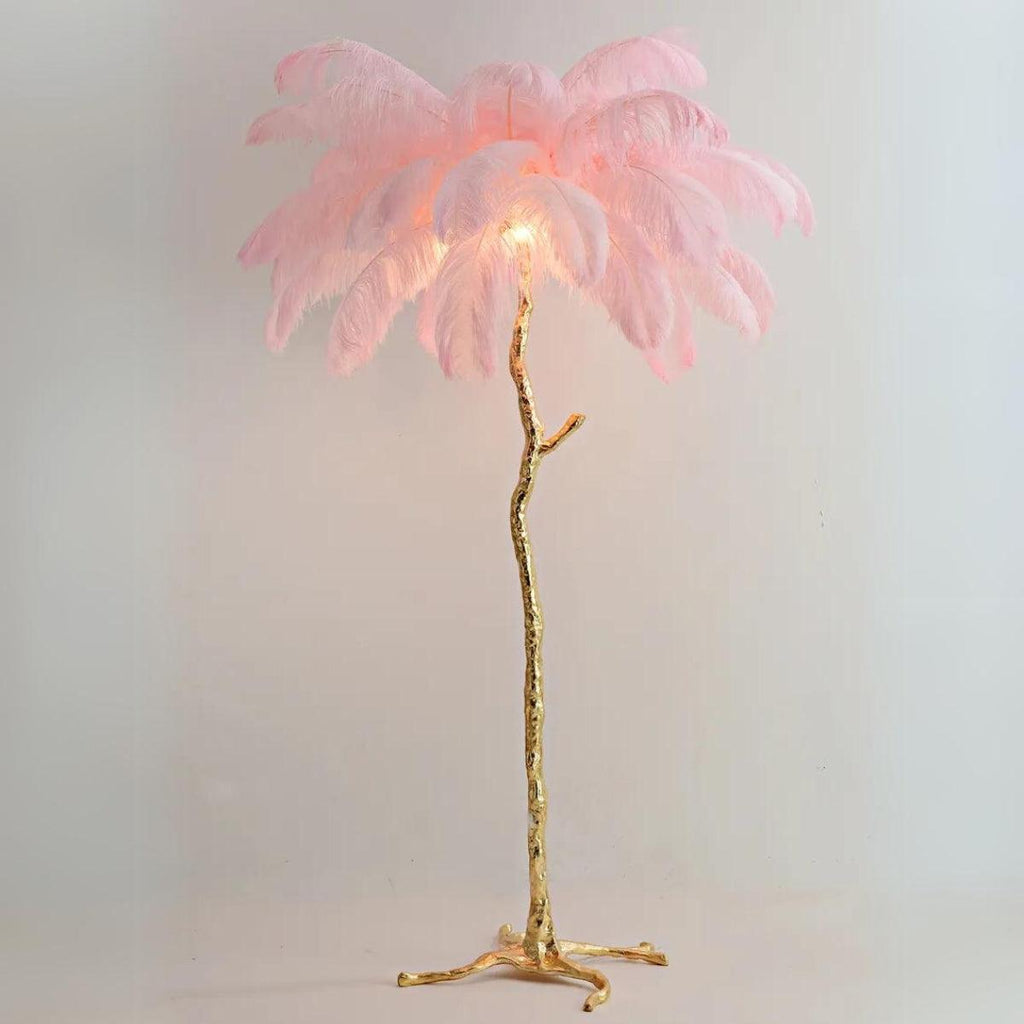 Glammzee Ostrich-Leg Floor Lamp — Feathered Statement Decor
