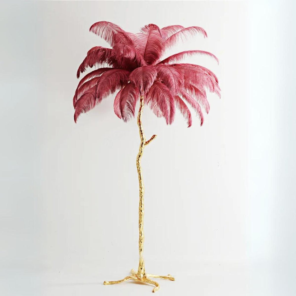Glammzee Ostrich-Leg Floor Lamp — Feathered Statement Decor