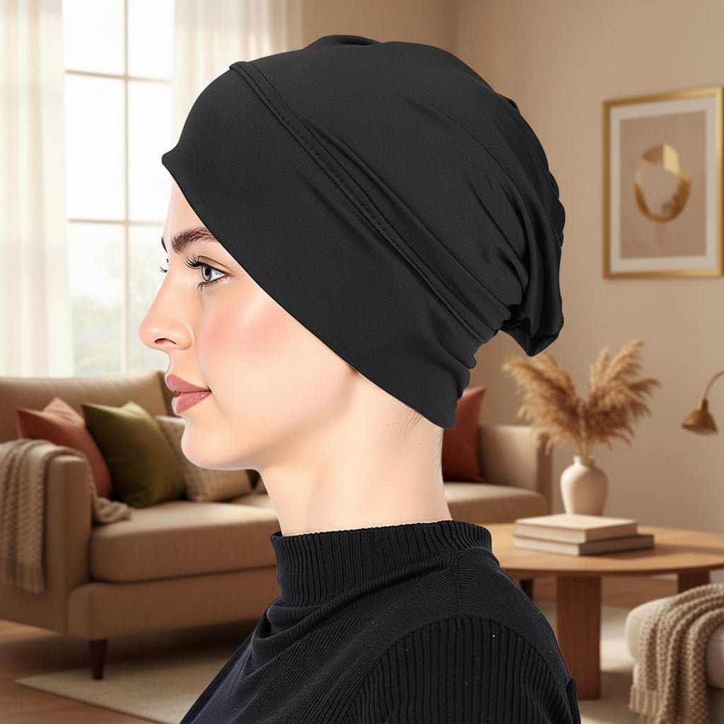 Elegante Damen Mütze aus Hochwertiger Milchseide - Stretch-Turban für Komfort und Stil 3