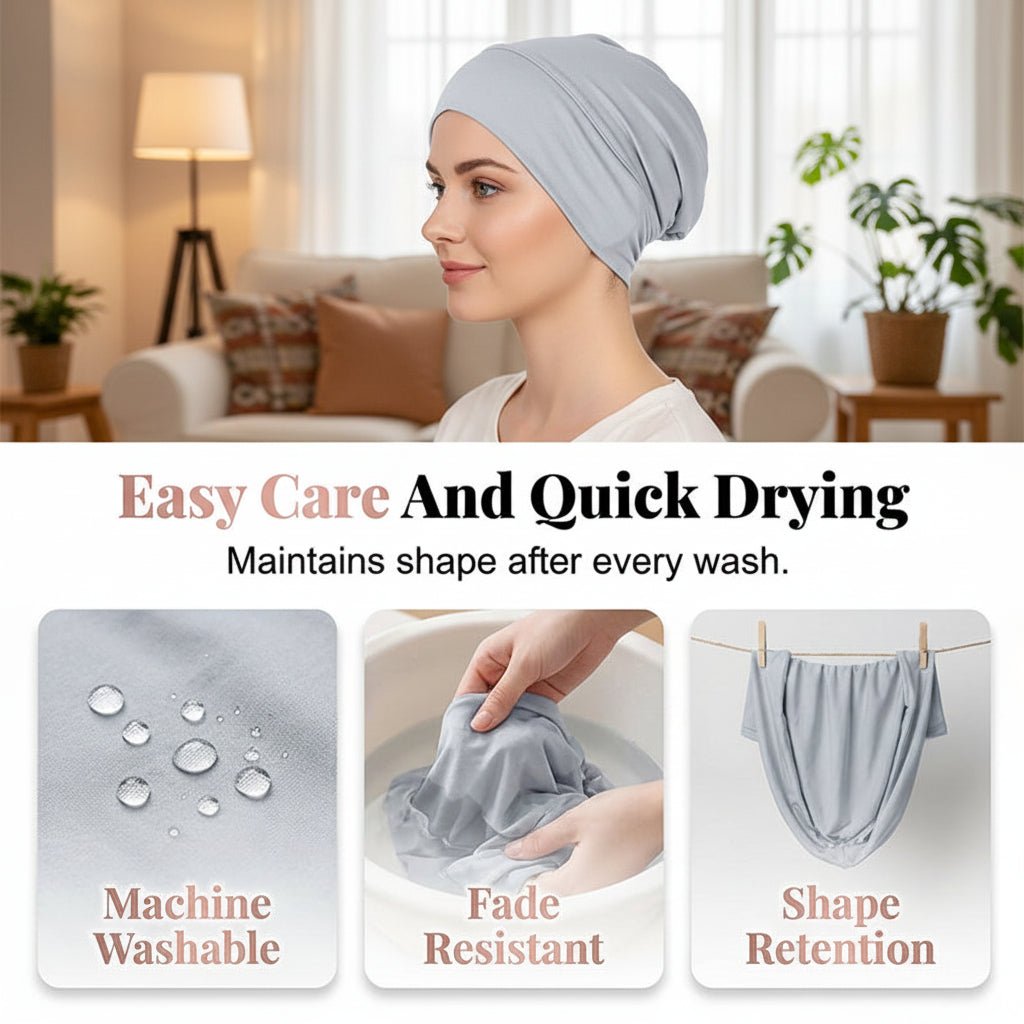 Womens Milk Silk Turban Cap — Gentle Stretch, Smooth Silhouette