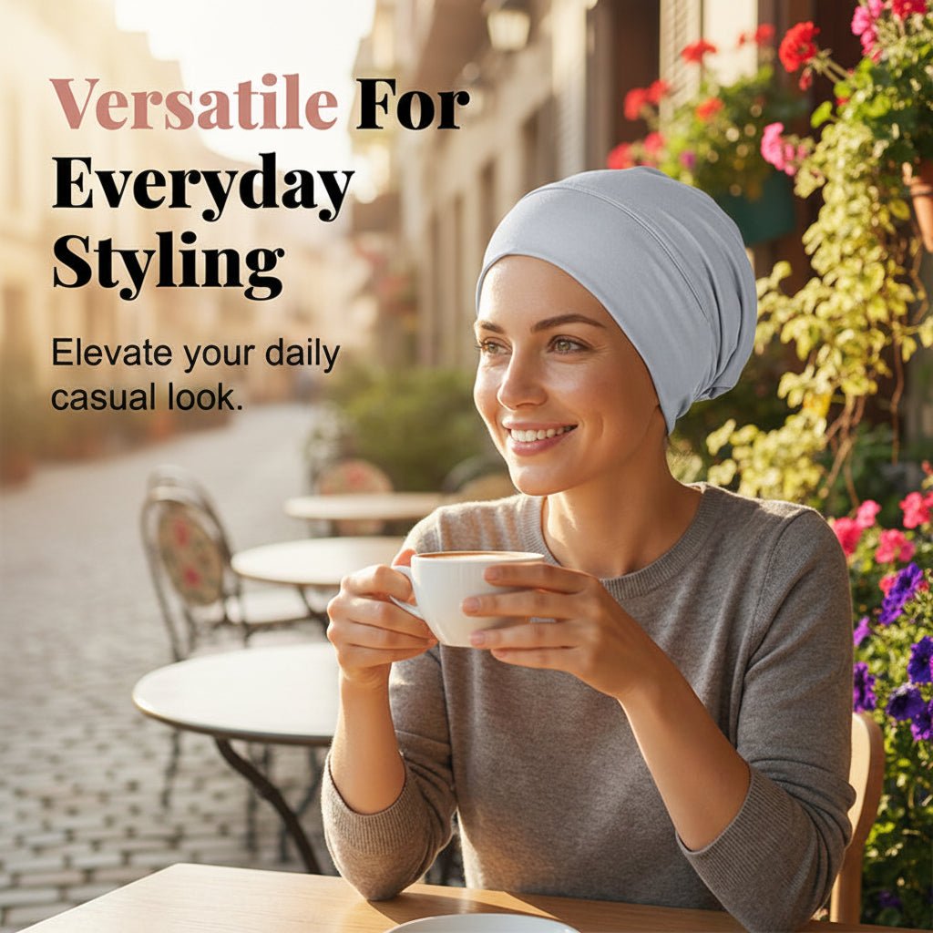 Womens Milk Silk Turban Cap — Gentle Stretch, Smooth Silhouette