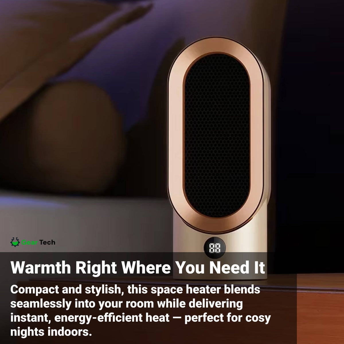 مدفأة ThermaLite Quiet Compact — تصميم محمول موفّر للطاقة