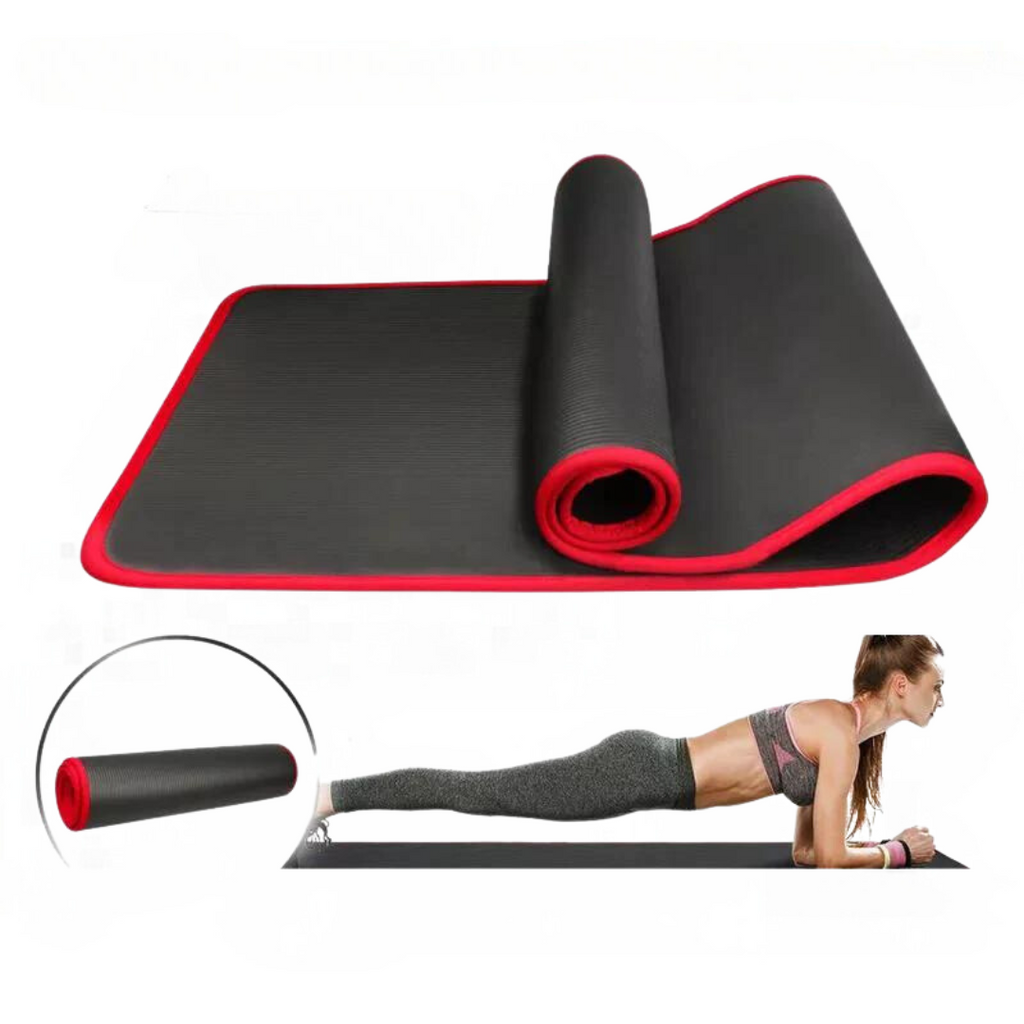 Fleximat 10 mm ekstra tyk skridsikker yogamåtte, 183 x 61 cm
