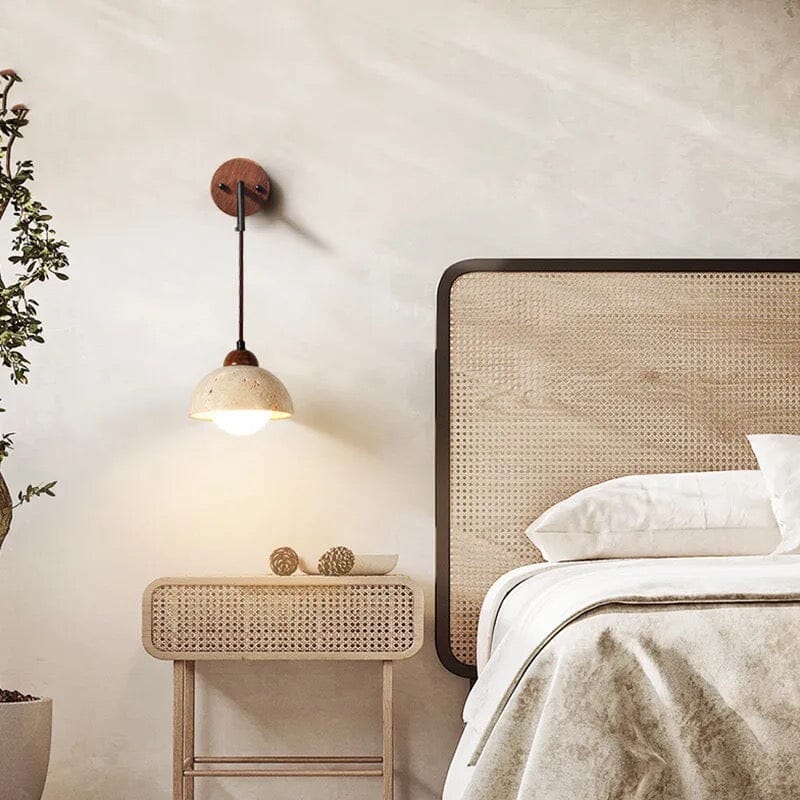 Tia Travertine Wall Lamp — Elegant Soft Ambient Lighting