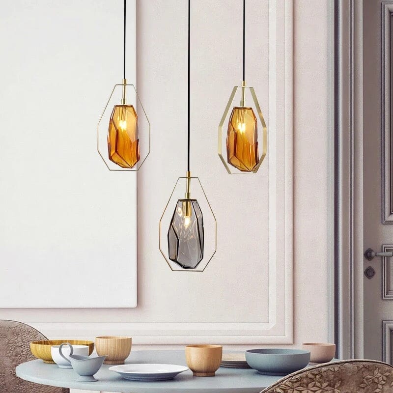 LyraLuxe Hängeleuchte modern für Innenräume mit Glas und Eisen
