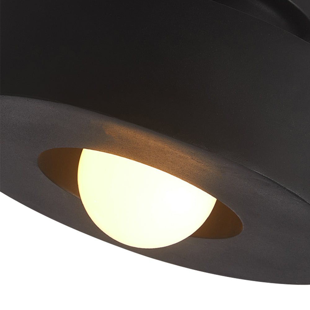 Nordic Wabi-Sabi Resin Cylinder Ceiling Lamp — Dimmable 30cm, Flush Mount, Black, Green & Red