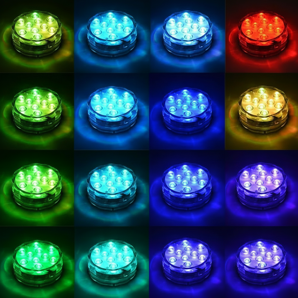 Remote-Operated Waterproof LED Pool Light Magnetic Suction