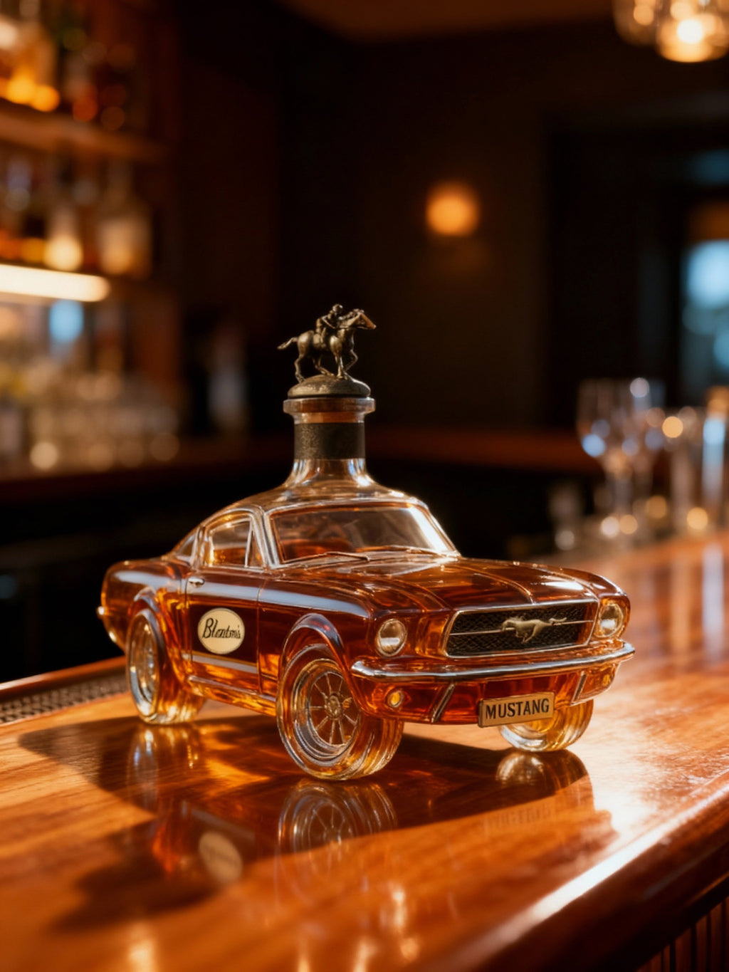 Mustang Car Whiskey Decanter – Glass Collectible Home Bar & Gift | Filindra