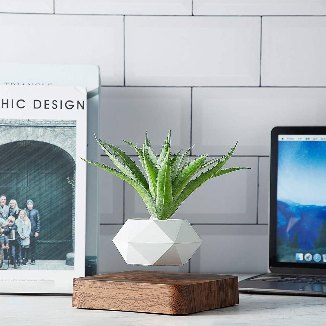 Lewitująca doniczka bonsai — magnetyczna, obracająca się o 360° donica