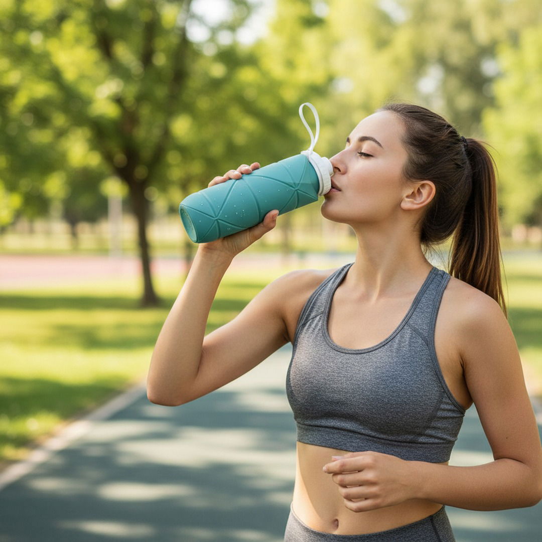 Foldable Silicone Water Bottle — Lightweight, Compact Profile and Hygienic Flip Cap
