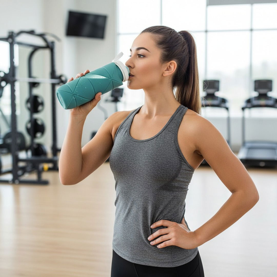 Foldable Silicone Water Bottle — Lightweight, Compact Profile and Hygienic Flip Cap