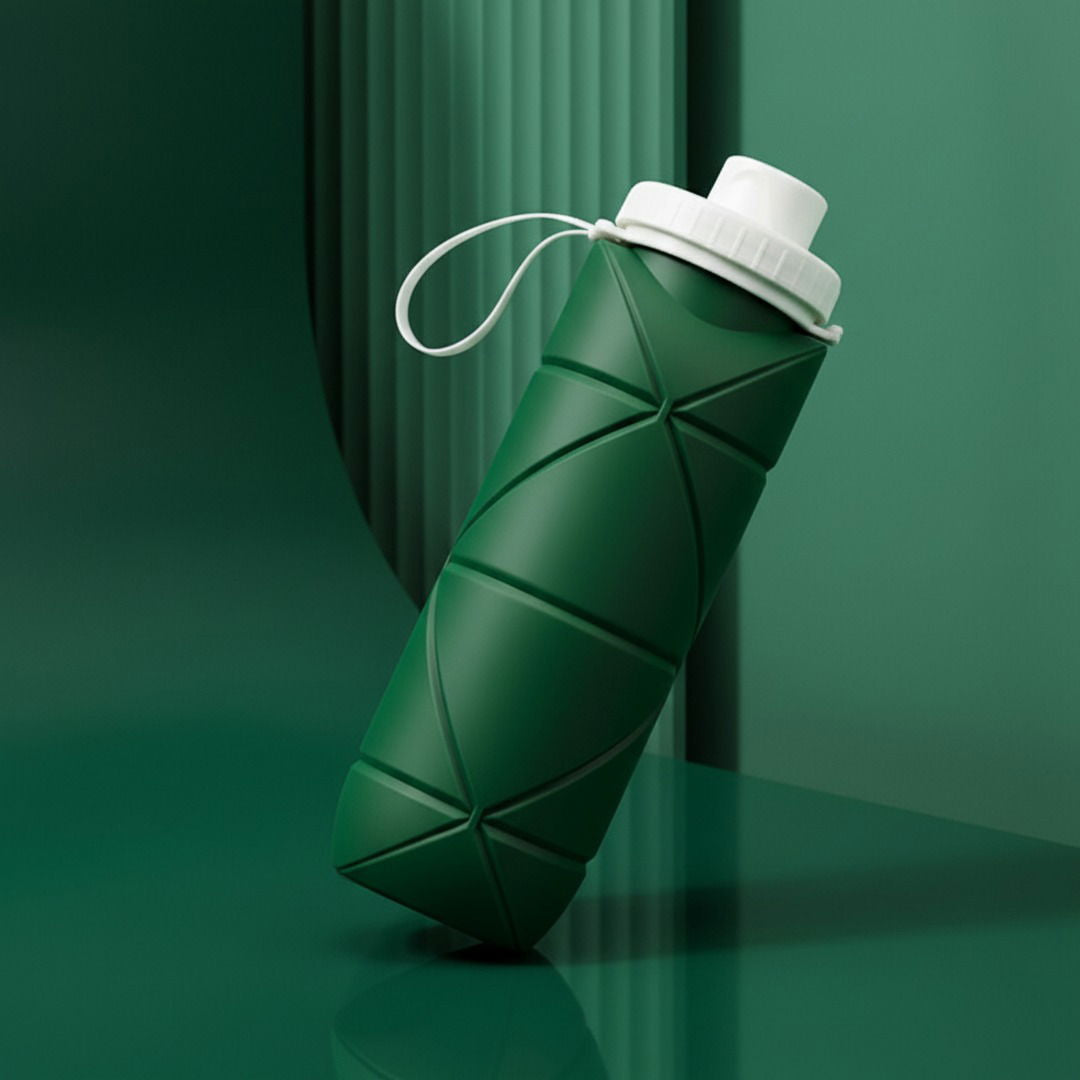 Foldable Silicone Water Bottle — Lightweight, Compact Profile and Hygienic Flip Cap