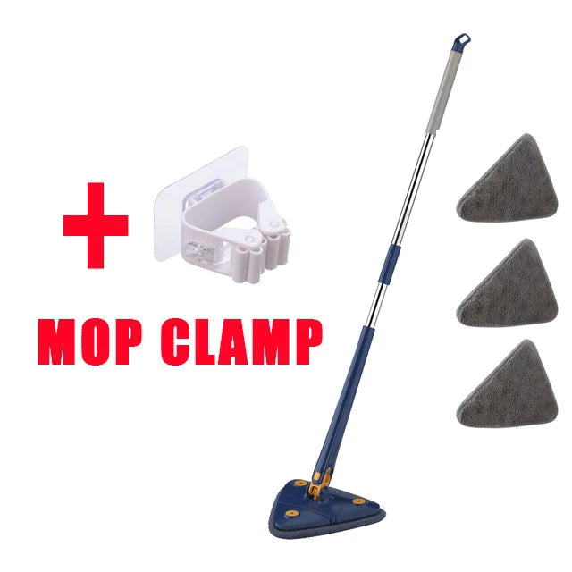 Telescopic Triangle Floor Mop — 360° Rotatable Wet & Dry Cleaner