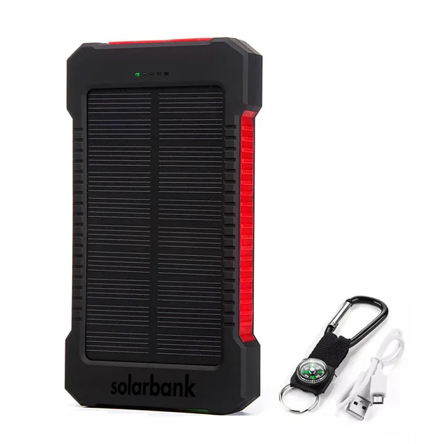 20000mAh Solar-Powerbank — Tragbares Notladegerät