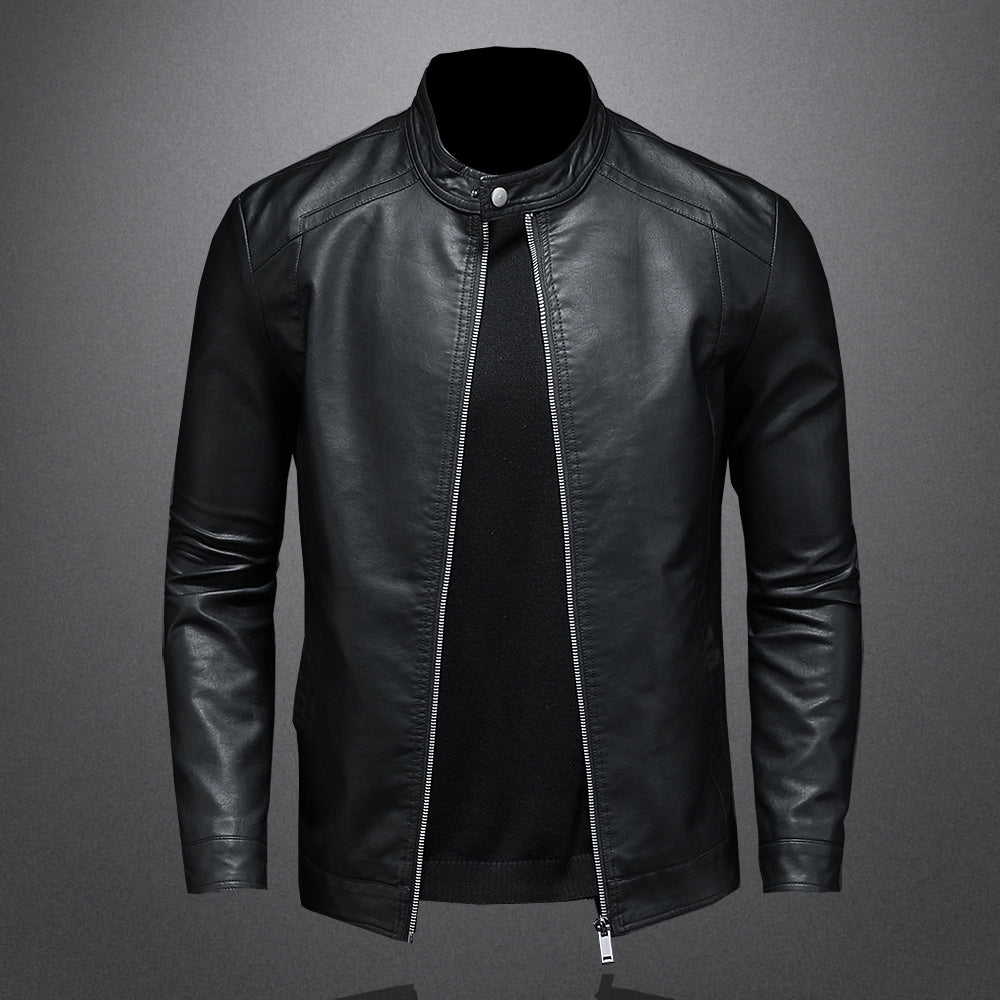 Dan Anthony læderjakke i motorcykelstil — stilrent bikerlook