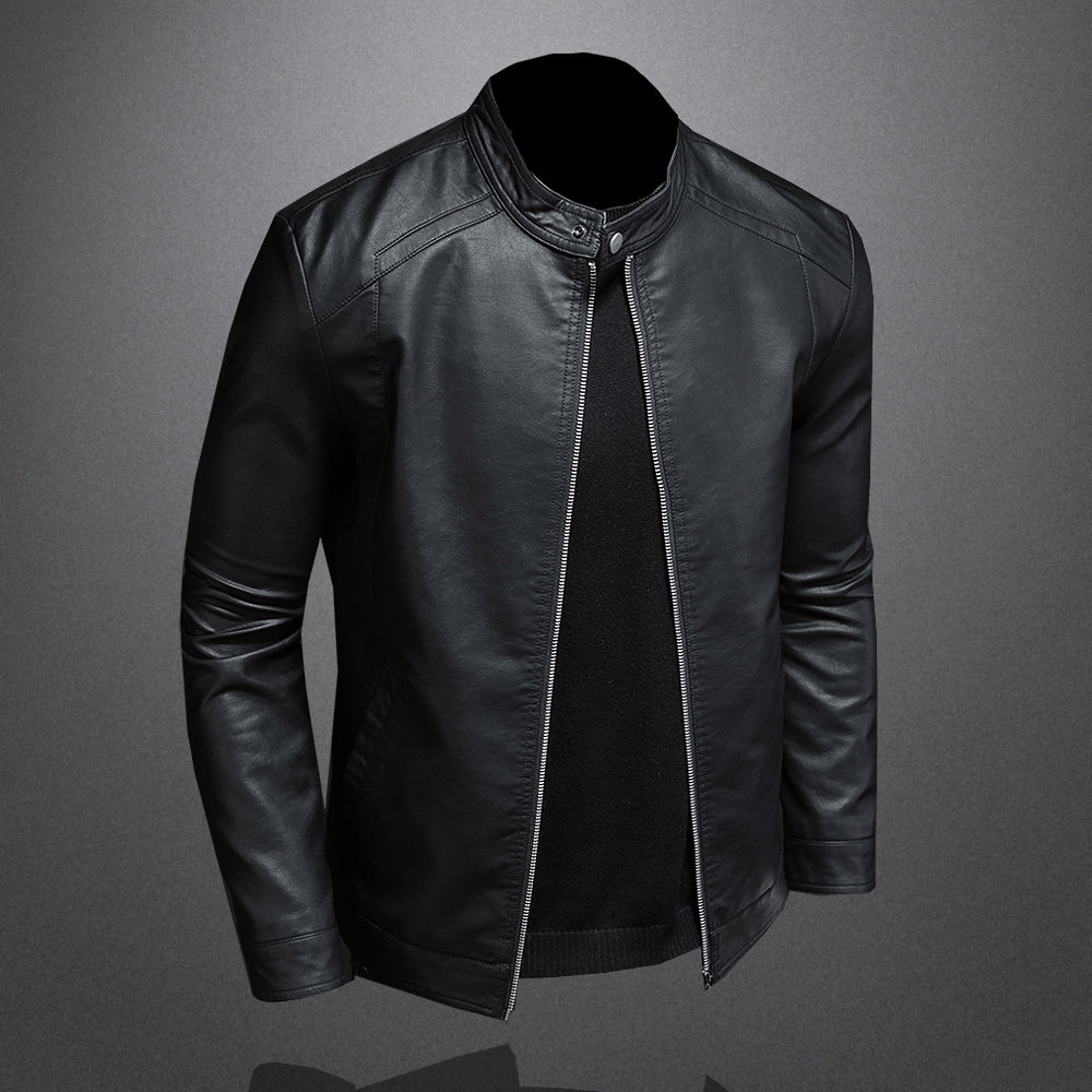 Dan Anthony læderjakke i motorcykelstil — stilrent bikerlook