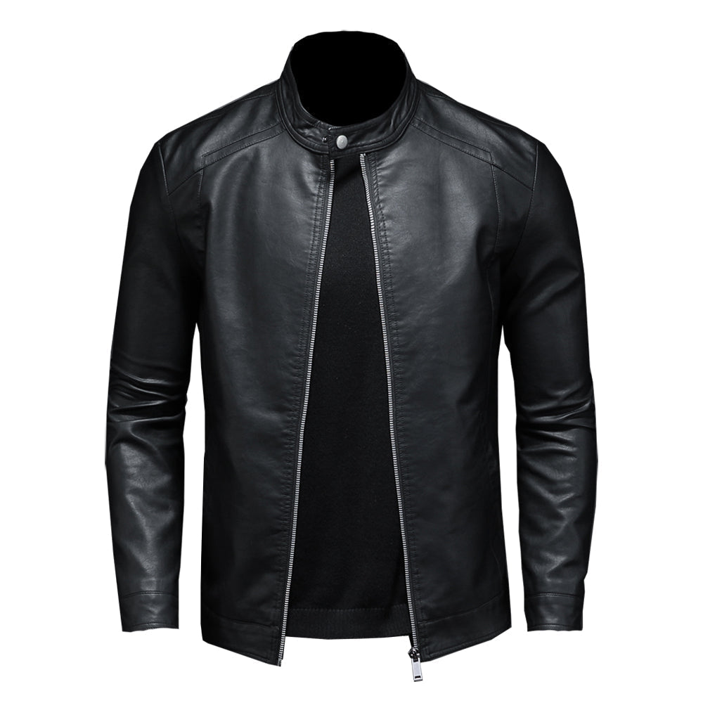 Dan Anthony læderjakke i motorcykelstil — stilrent bikerlook