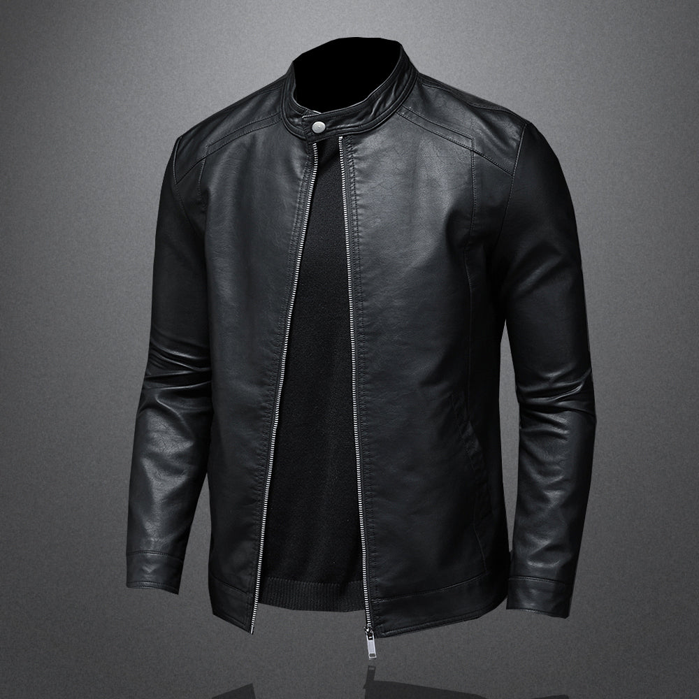 Dan Anthony læderjakke i motorcykelstil — stilrent bikerlook