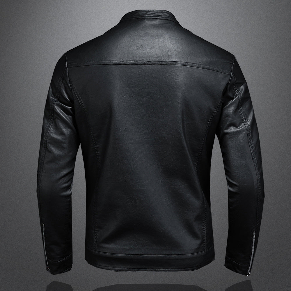 Dan Anthony læderjakke i motorcykelstil — stilrent bikerlook