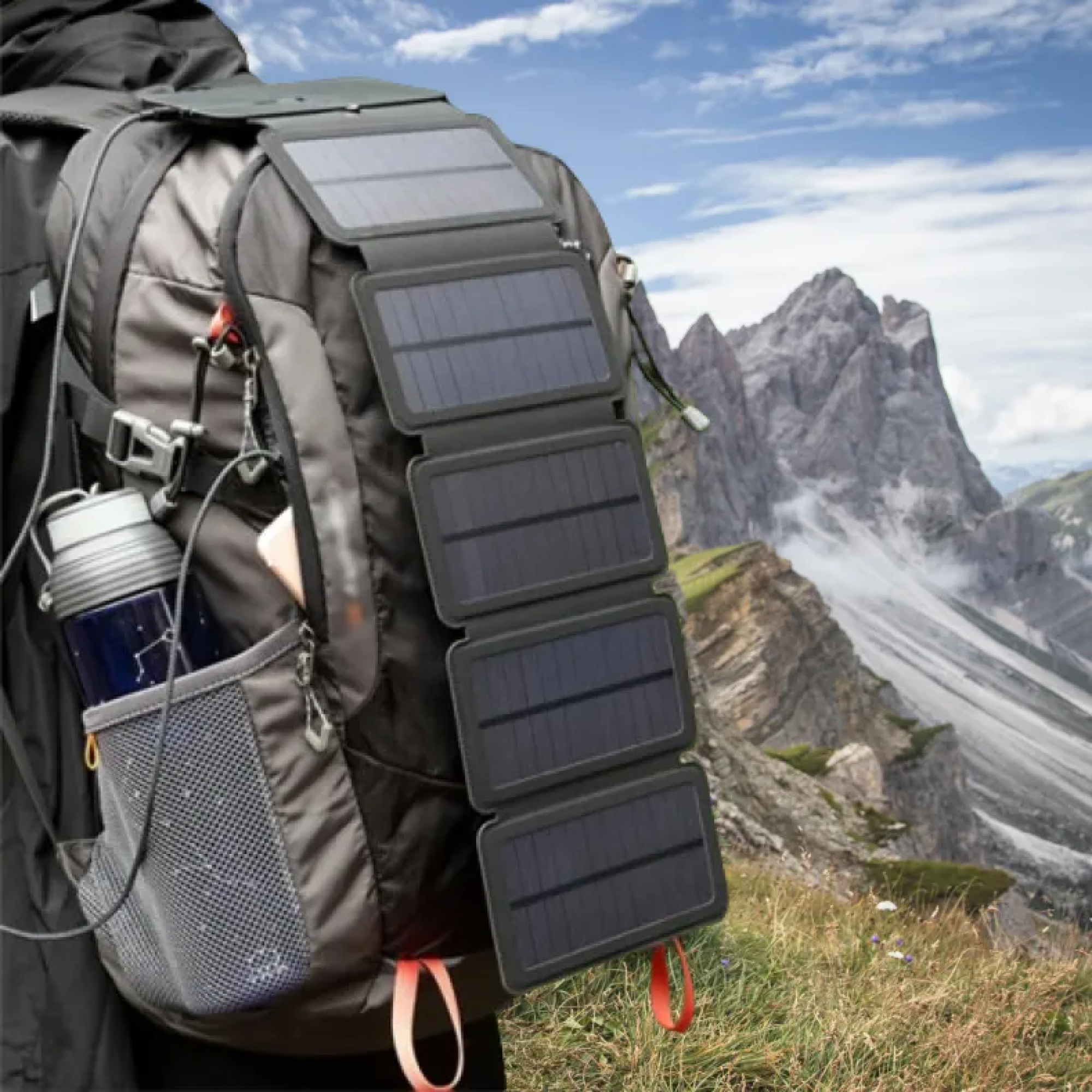 Baterie externă solară portabilă SunPeak — design compact pliabil