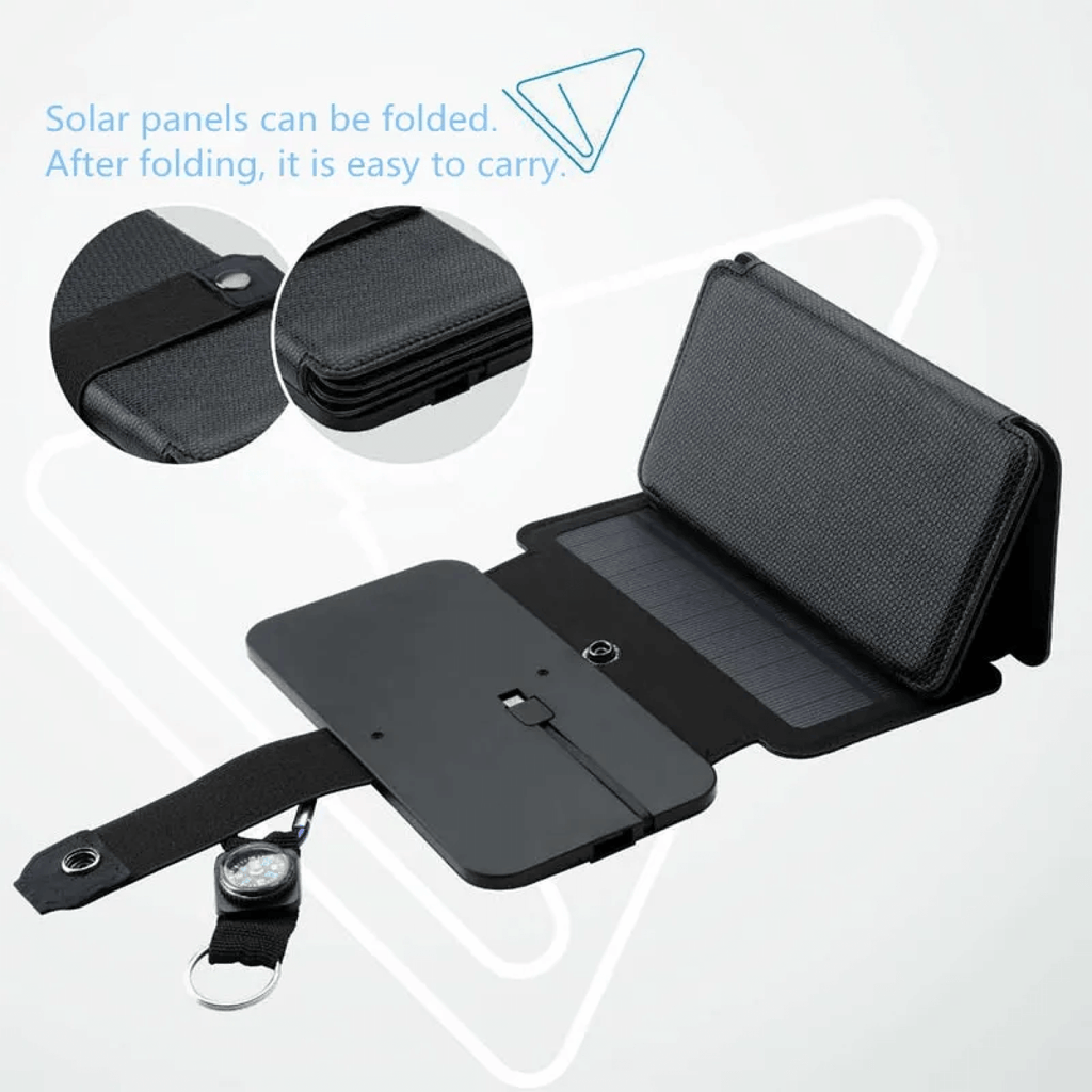 Baterie externă solară portabilă SunPeak — design compact pliabil