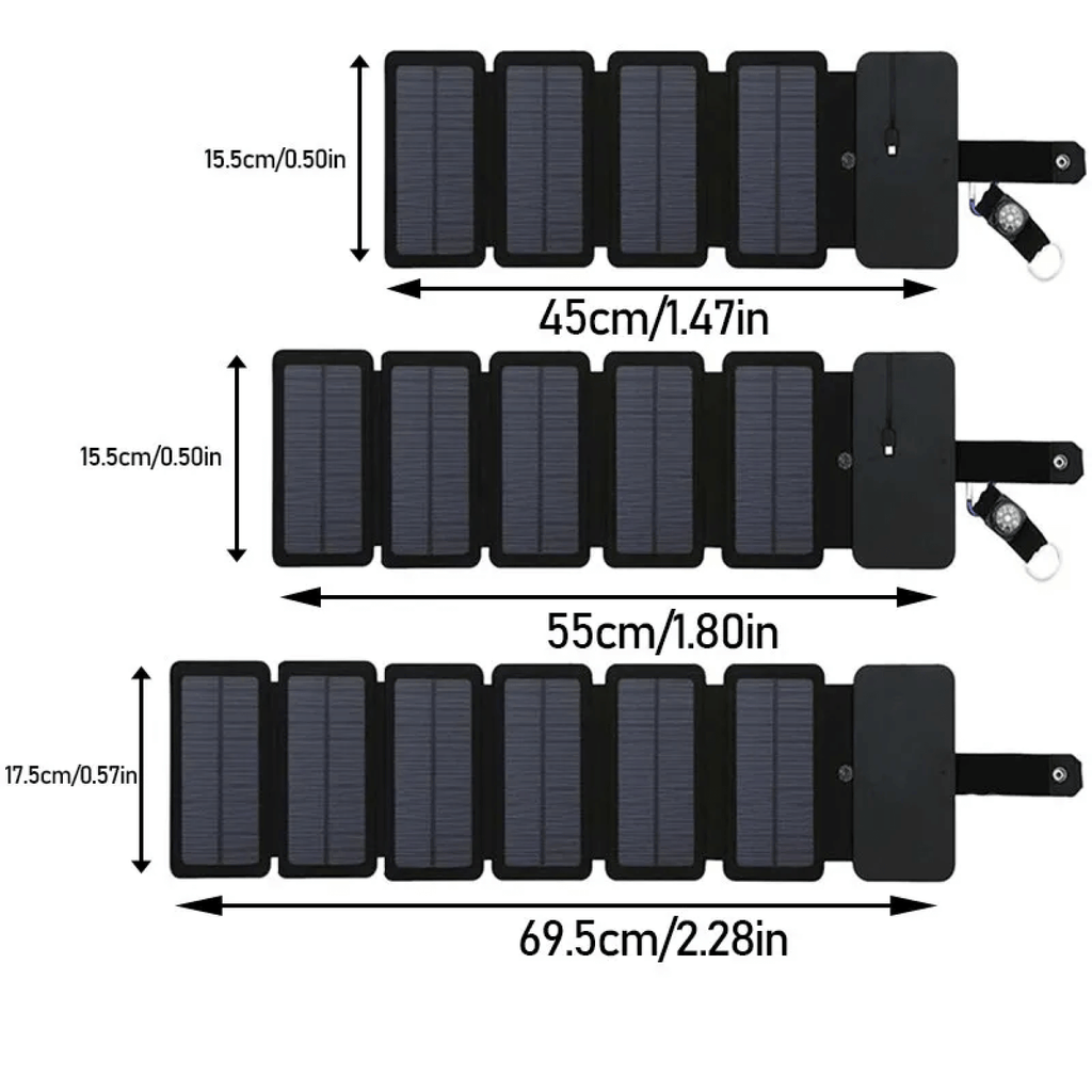 Baterie externă solară portabilă SunPeak — design compact pliabil