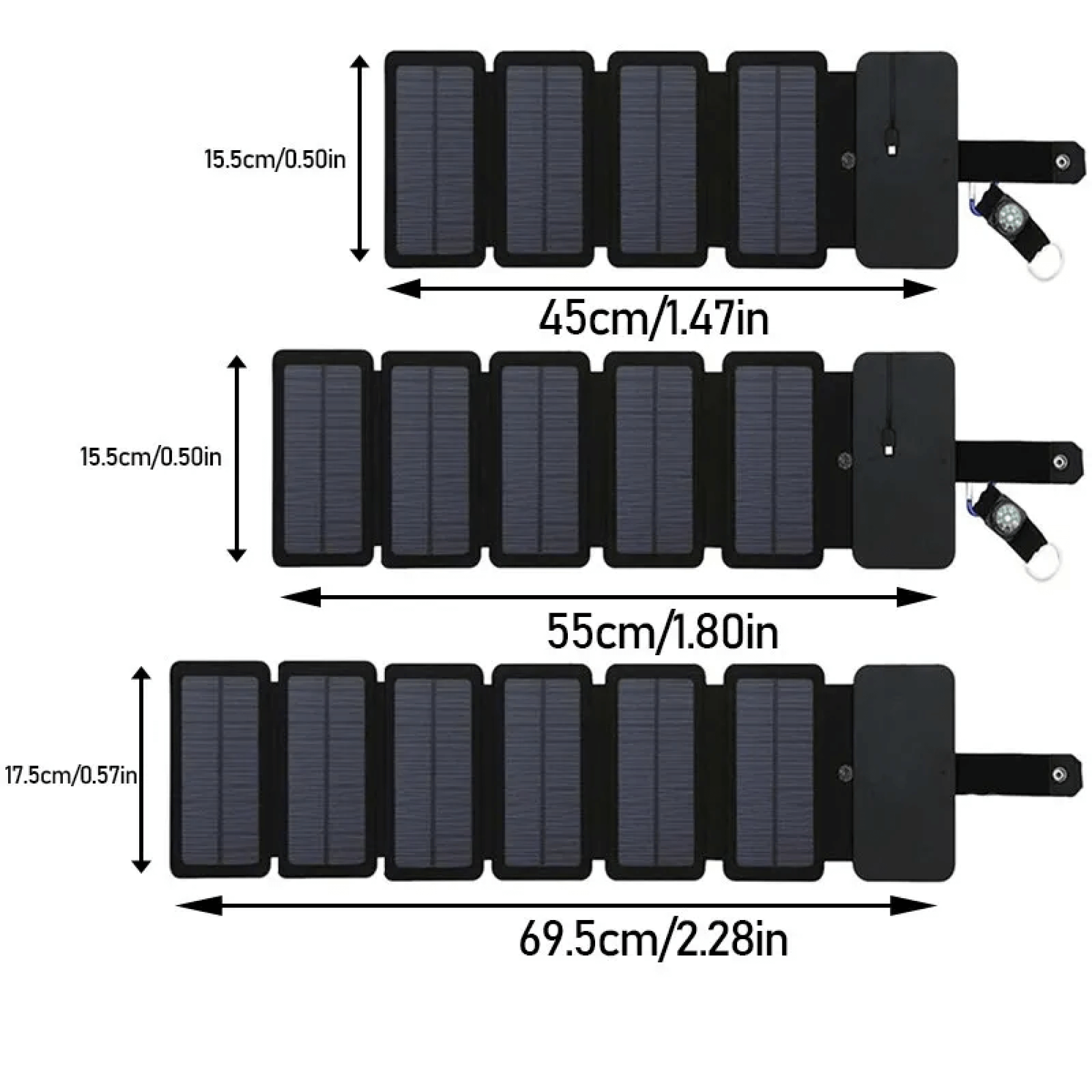 Baterie externă solară portabilă SunPeak — design compact pliabil