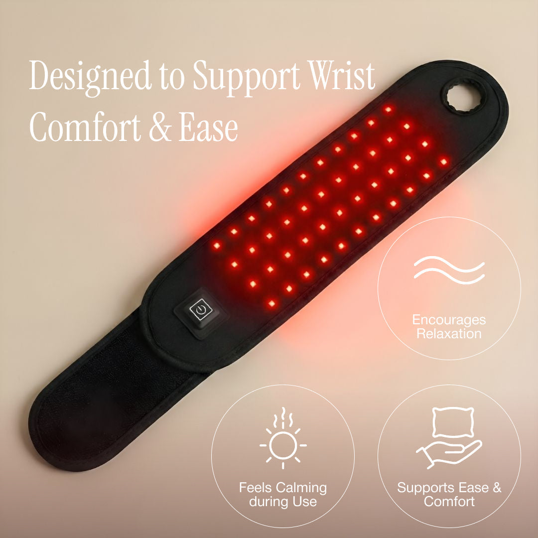 Bandă LED LumiThera Flex pentru încheietură, cu două lungimi de undă: lumină roșie de 660nm și infraroșu apropiat de 850nm