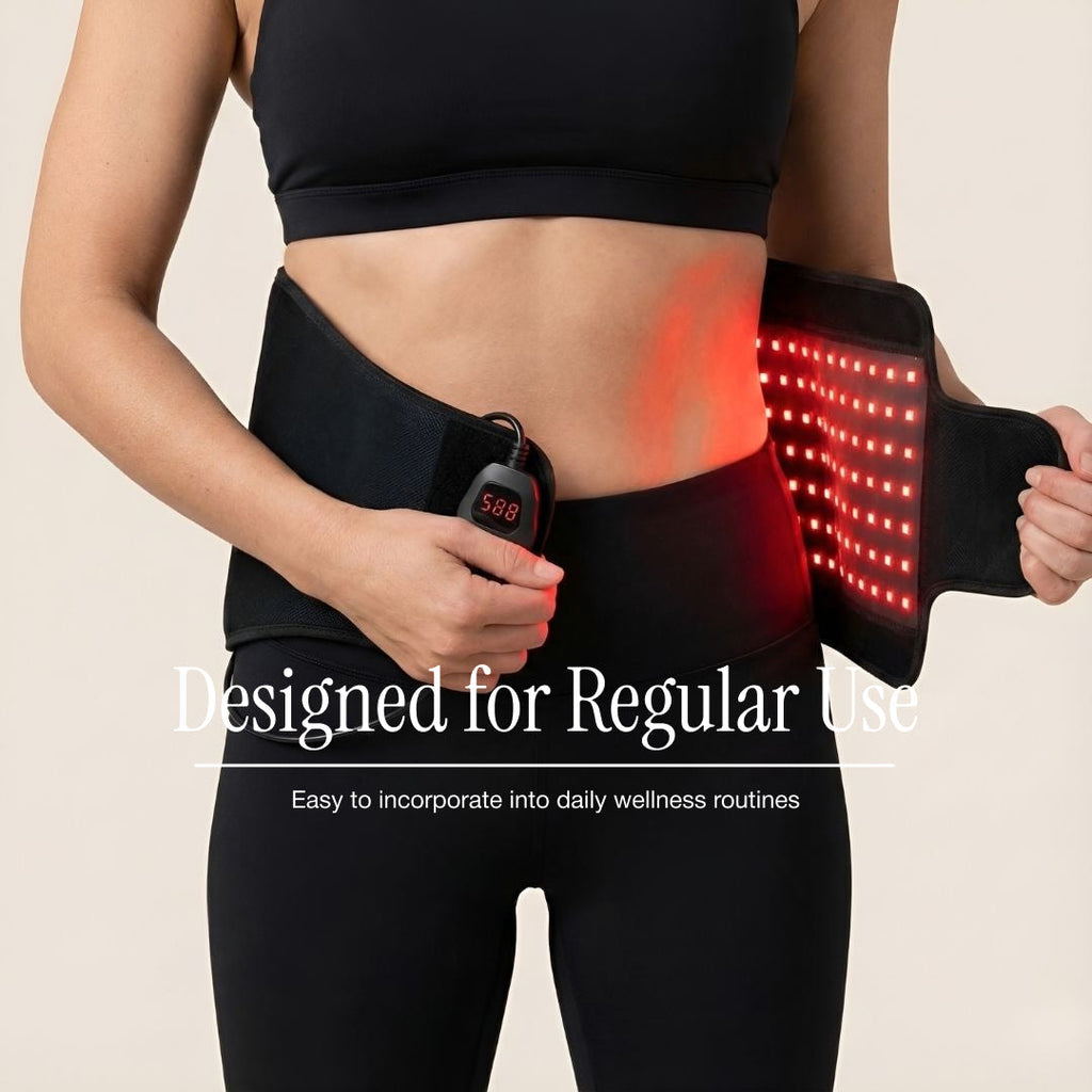 Ceinture enveloppante à lumière infrarouge — conception flexible mains libres, ajustement profilé