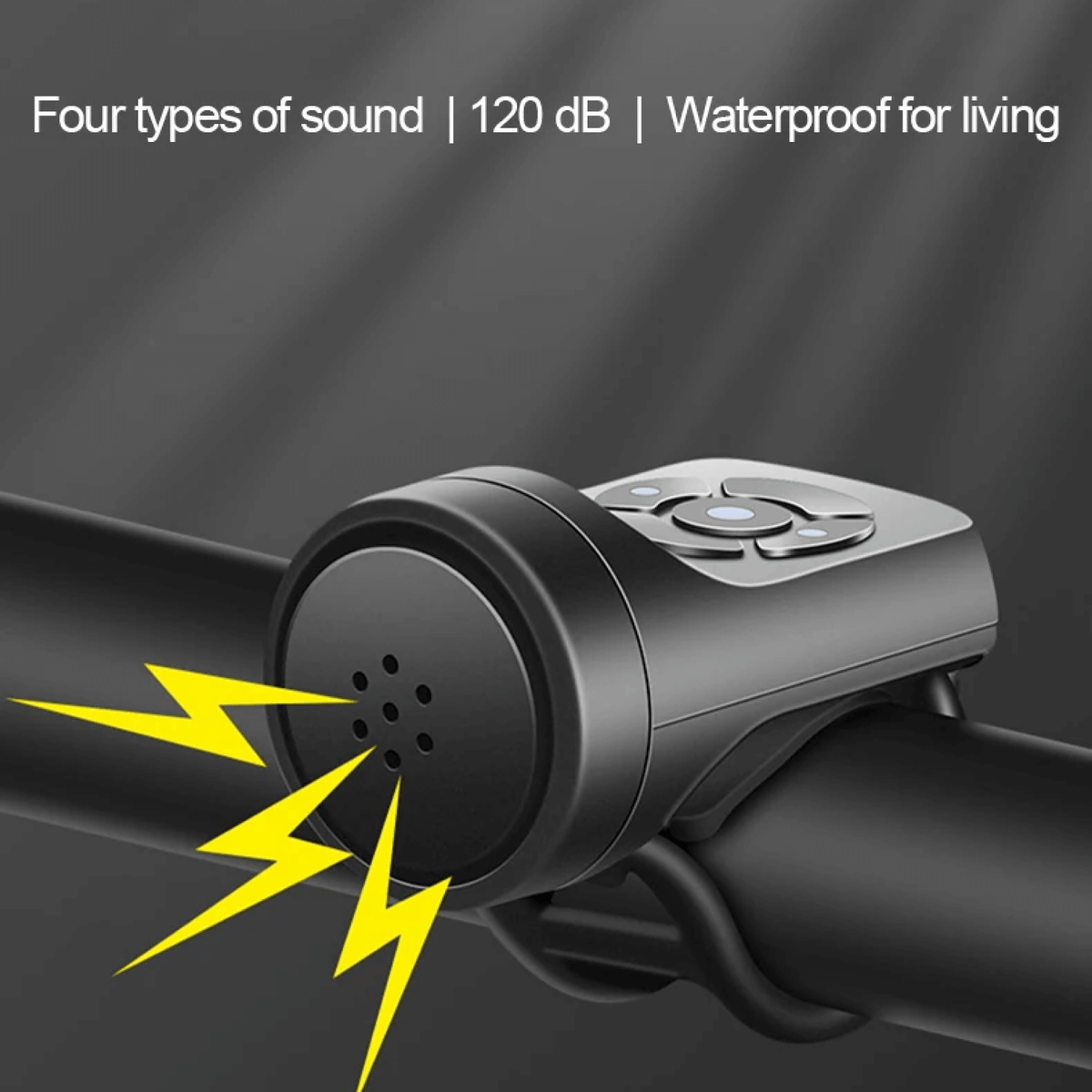 LumaGuard 120 dB USB-cykellarm – fyra lägen, uppladdningsbar, kompakt