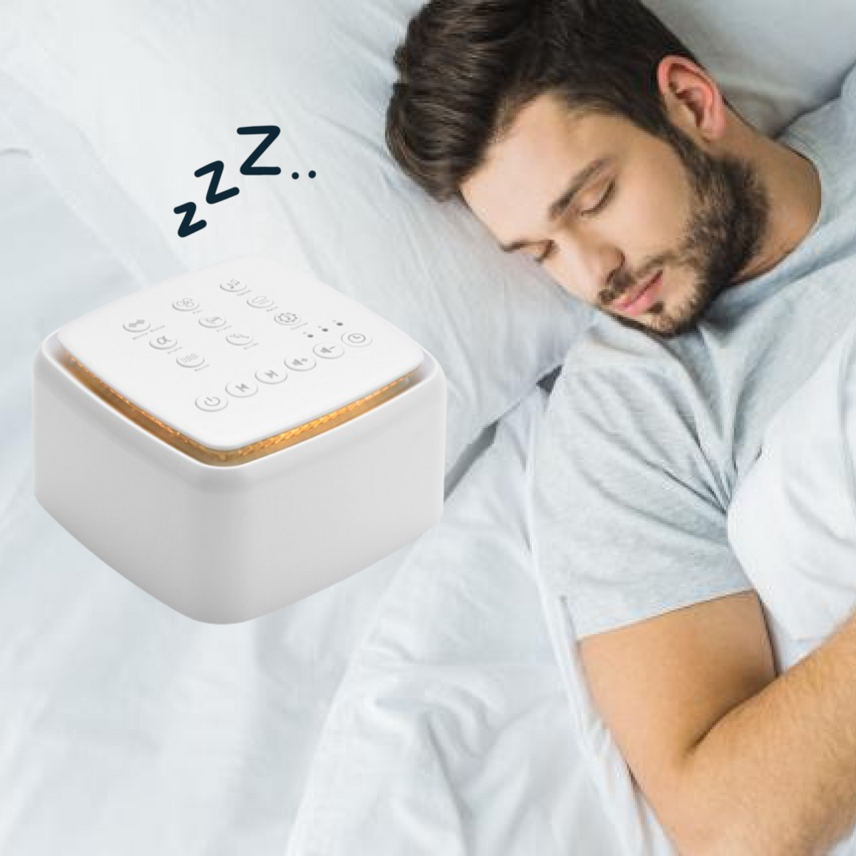 جهاز نوم مدمج CalmWave — 9 مسارات صوتية محيطة تشمل الضوضاء البيضاء والضوضاء الخضراء