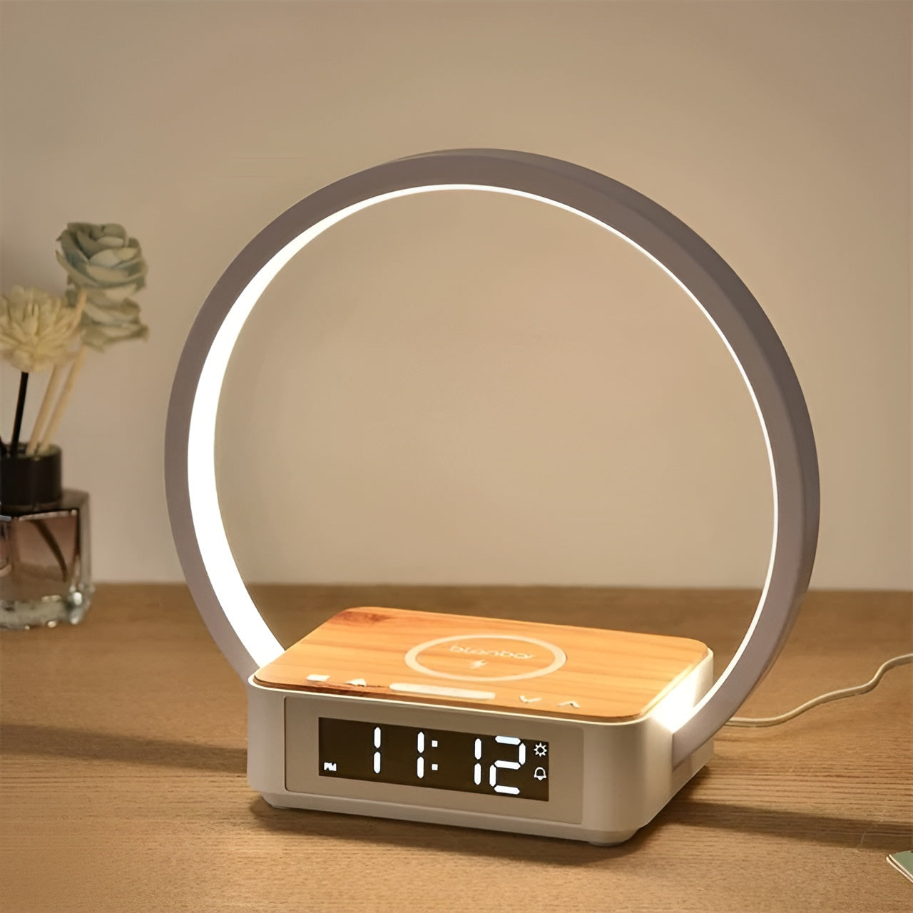 3-in-1 Table Lamp – Wireless Charging, Alarm Clock & Touch Control | Filindra