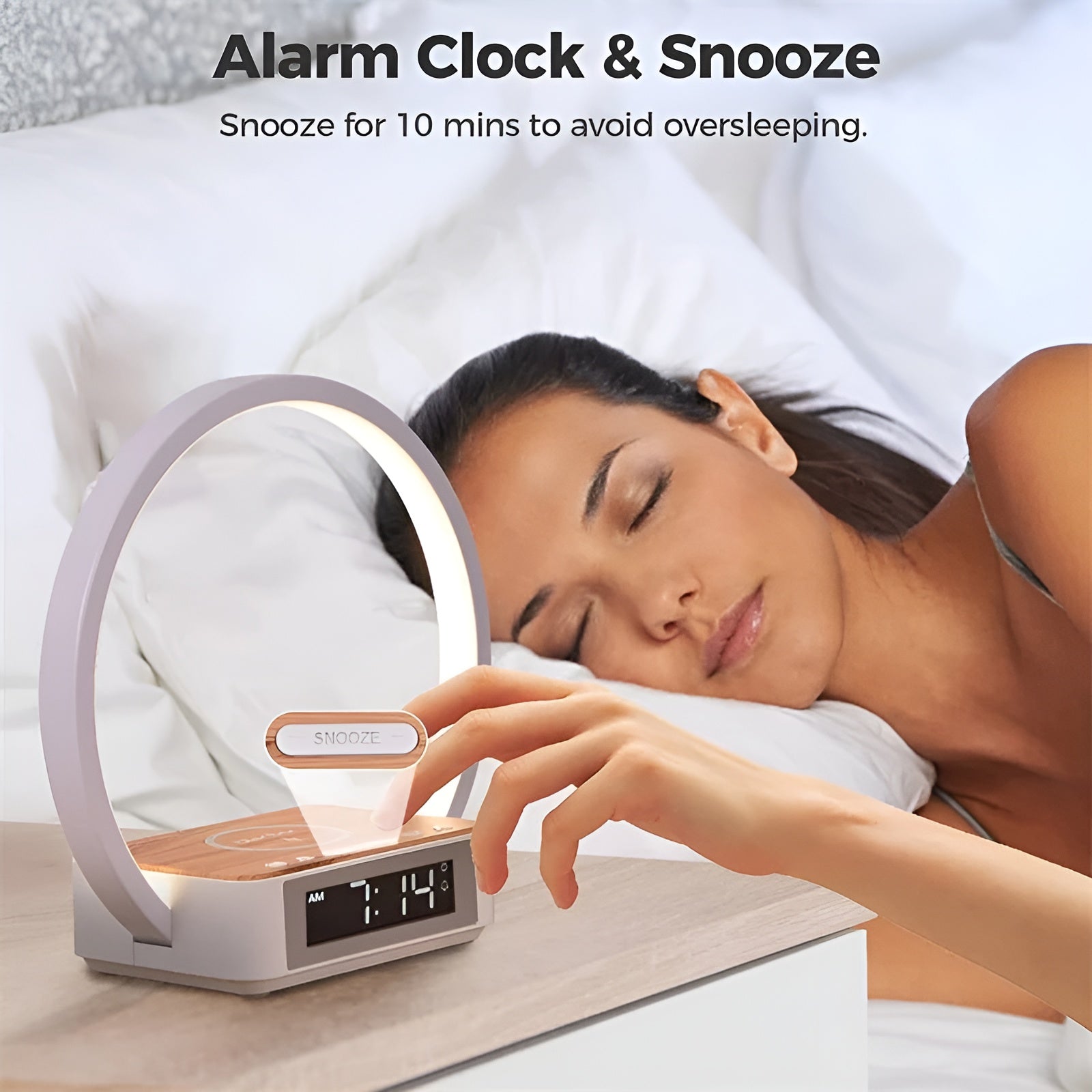 3-in-1 Table Lamp – Wireless Charging, Alarm Clock & Touch Control | Filindra