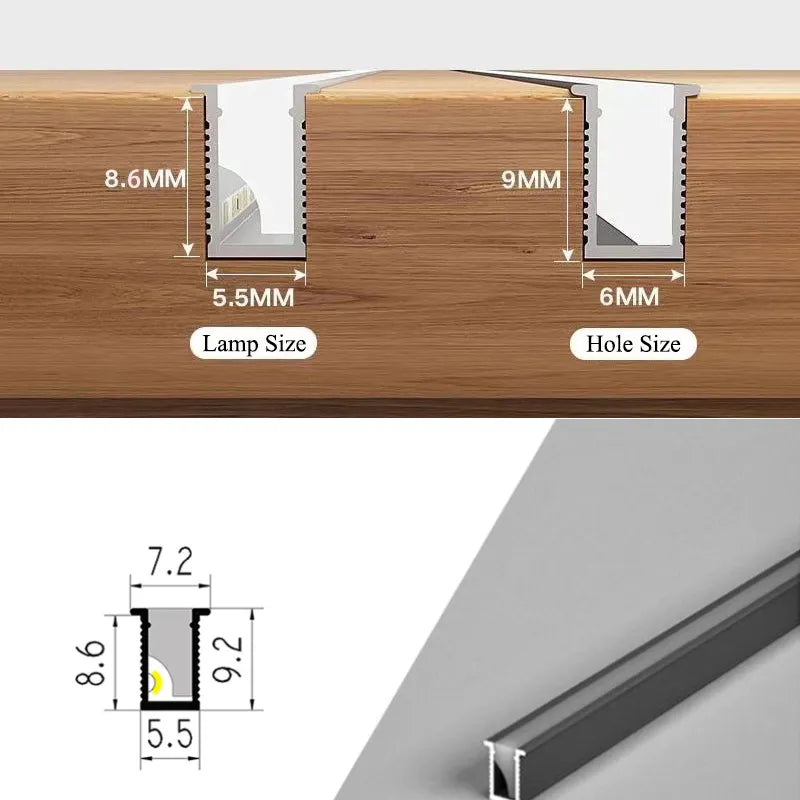 LED světelná lišta pod skříňky — nastavitelná délka Slimline