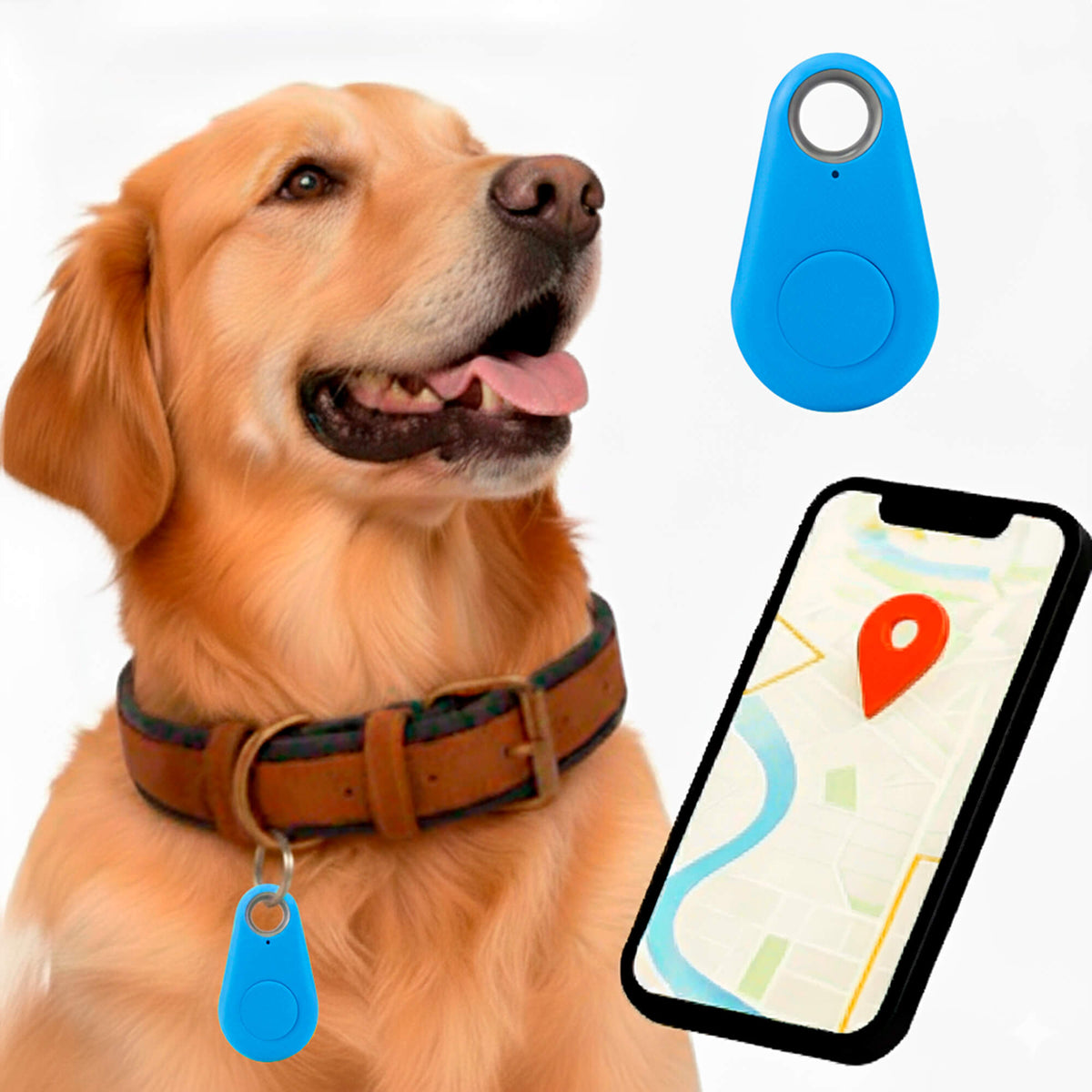 Kirra waterdichte gps-tracker voor honden — realtime locatie-updates, compatibel met Zoek mijn