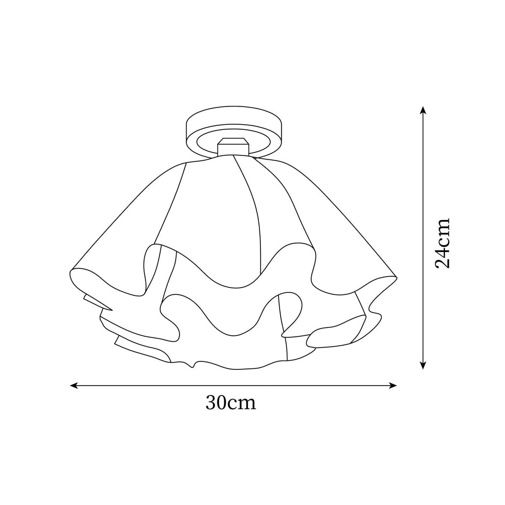 Contemporary Folded Ceiling Light — Acrylic Copper E27 LED