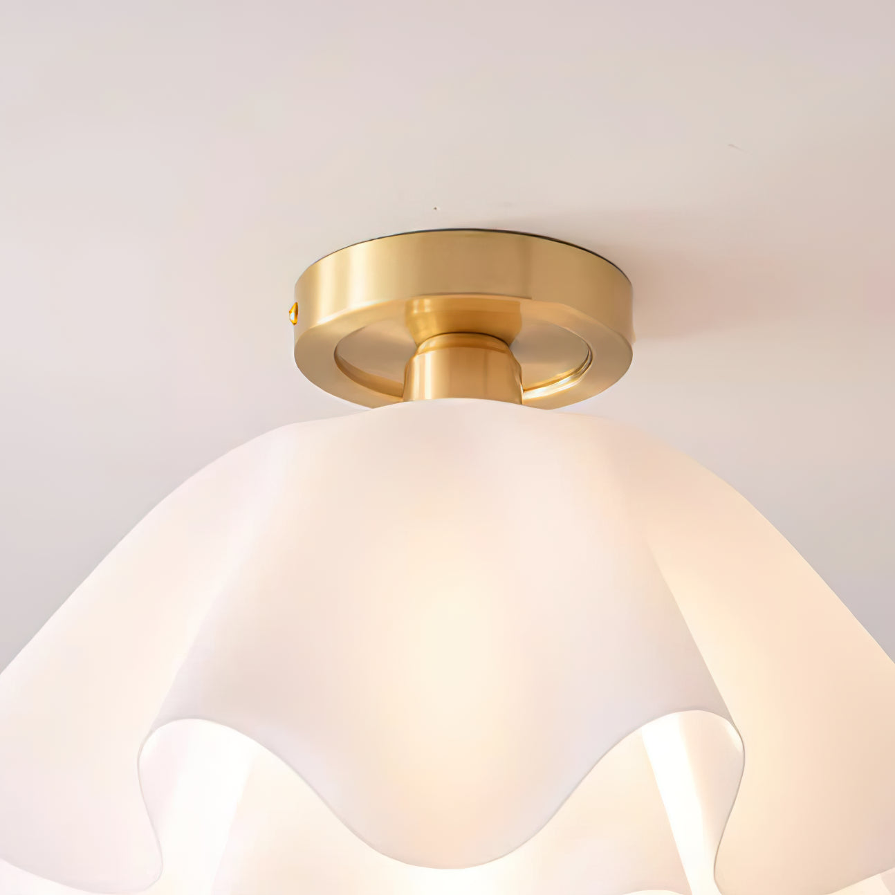 Contemporary Folded Ceiling Light — Acrylic Copper E27 LED
