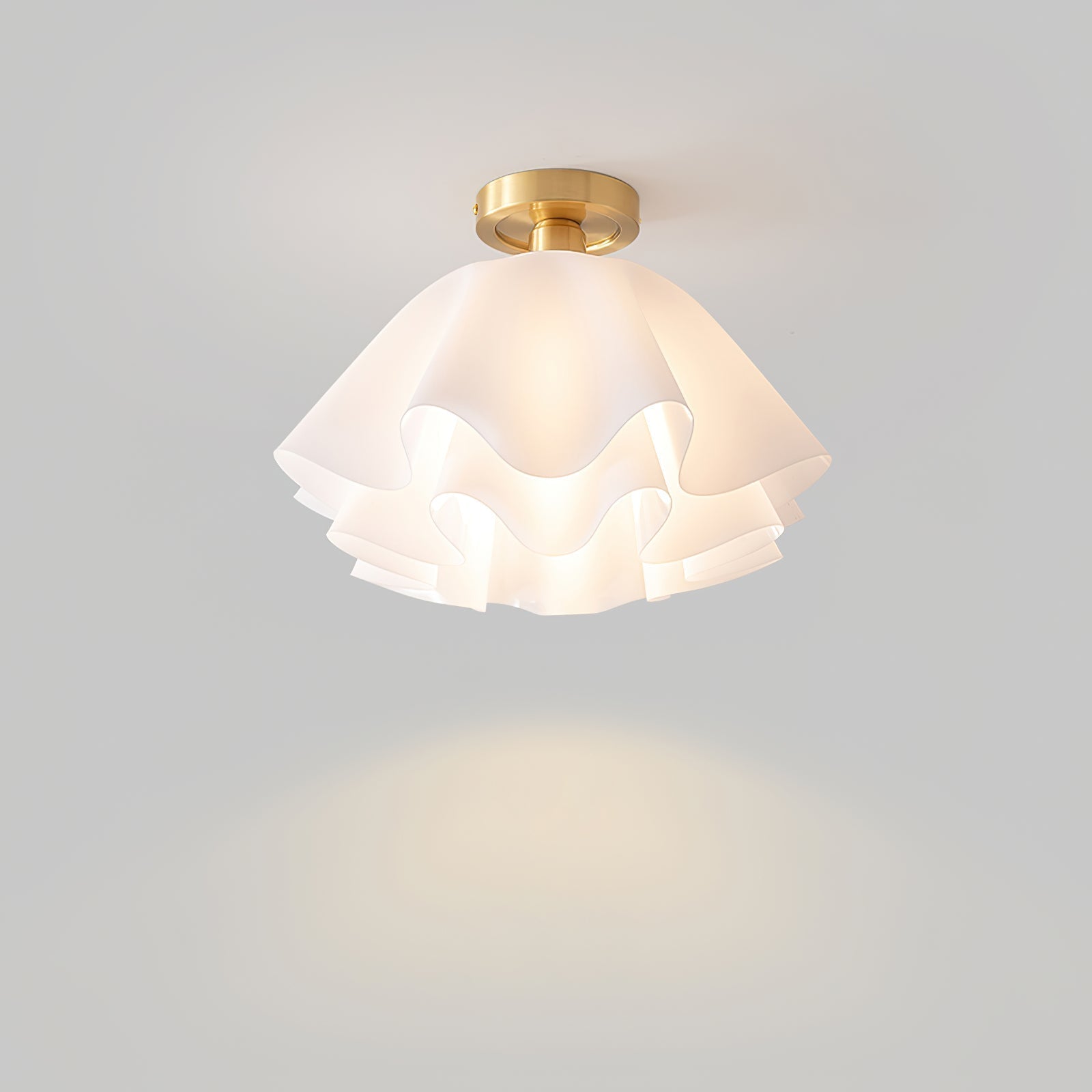 Contemporary Folded Ceiling Light — Acrylic Copper E27 LED
