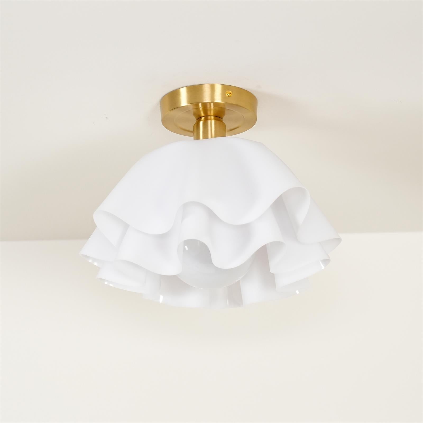 Contemporary Folded Ceiling Light — Acrylic Copper E27 LED