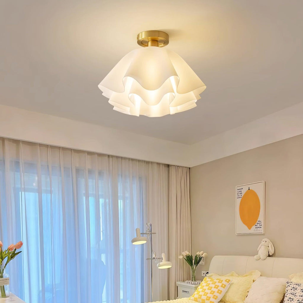 Contemporary Folded Ceiling Light — Acrylic Copper E27 LED