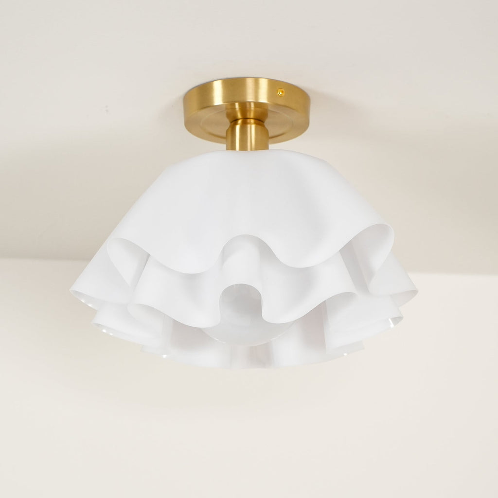Contemporary Folded Ceiling Light — Acrylic Copper E27 LED