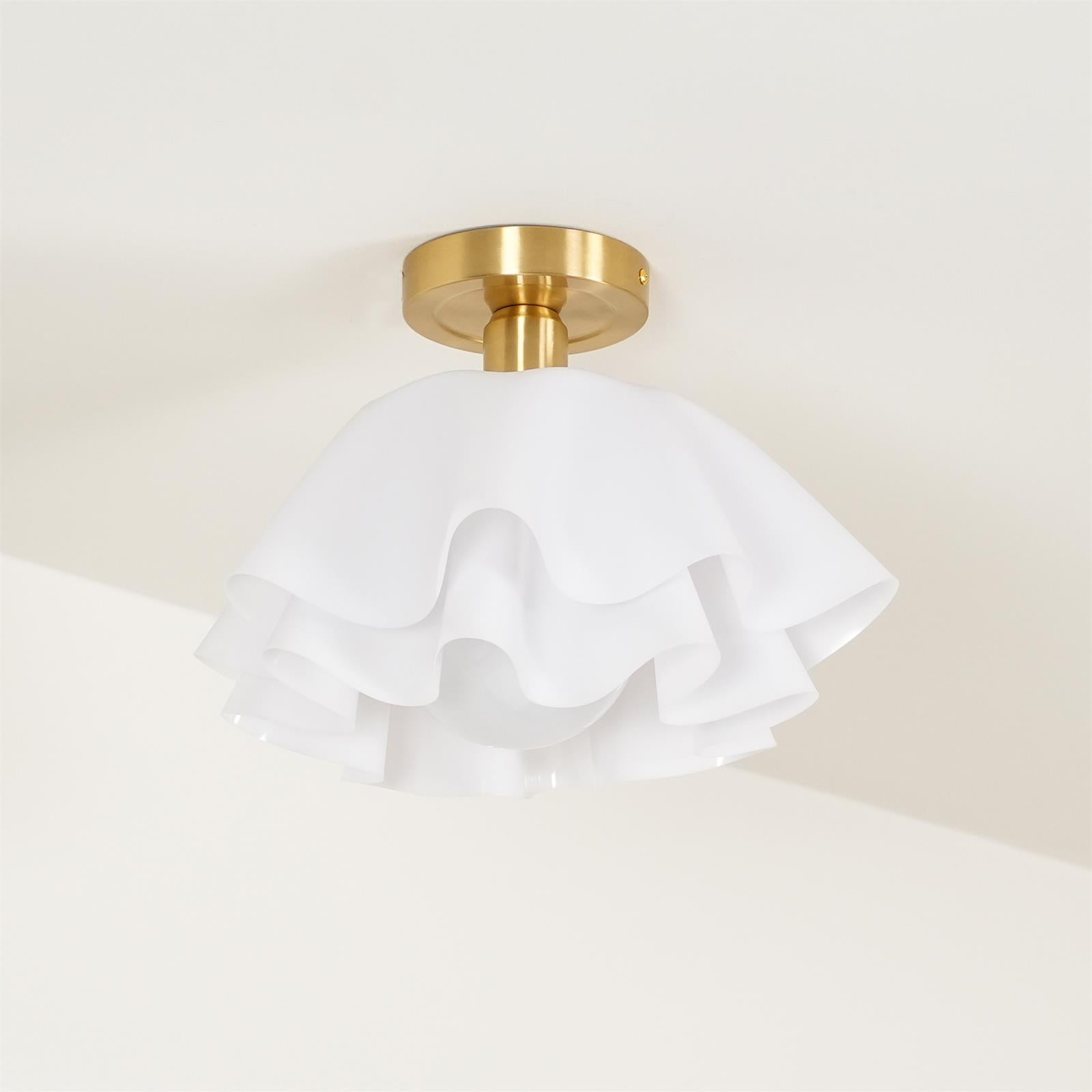 Contemporary Folded Ceiling Light — Acrylic Copper E27 LED
