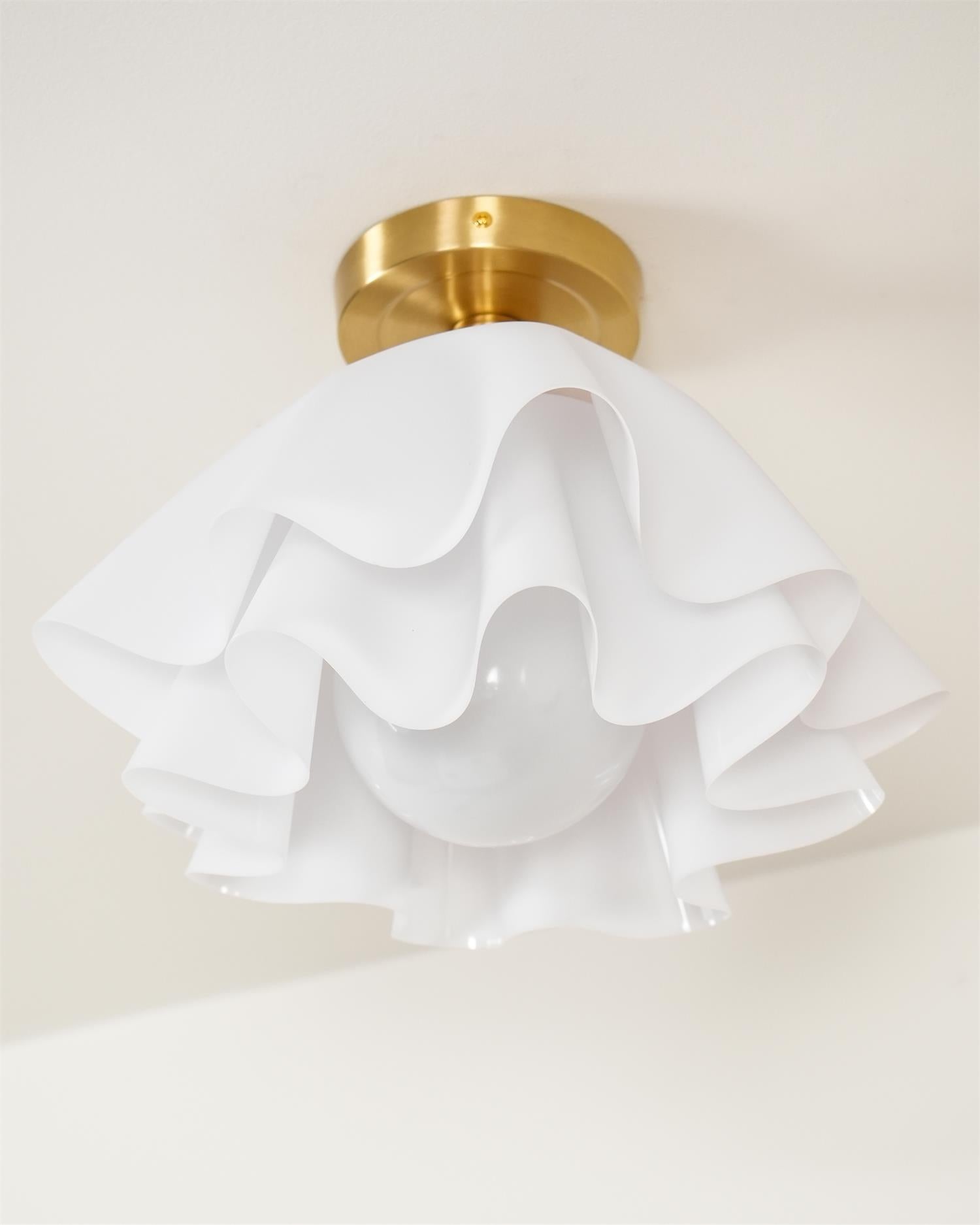 Contemporary Folded Ceiling Light — Acrylic Copper E27 LED
