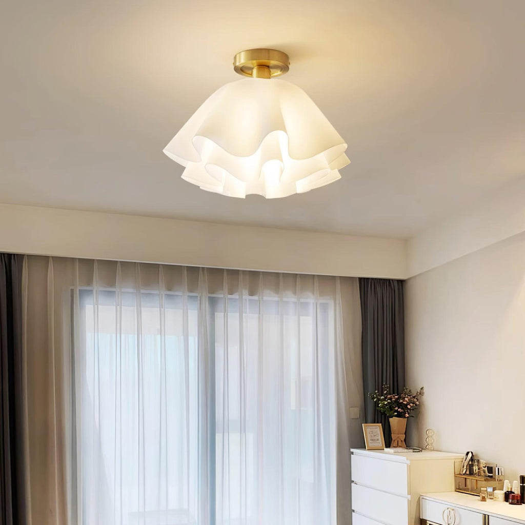 Contemporary Folded Ceiling Light — Acrylic Copper E27 LED