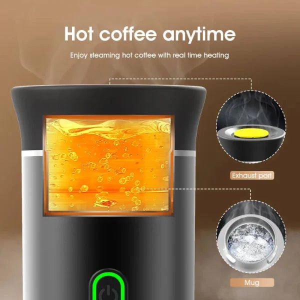 Bezdrátový přenosný kávovar Espresso 3 v 1 s kapslí a práškem | Filindra