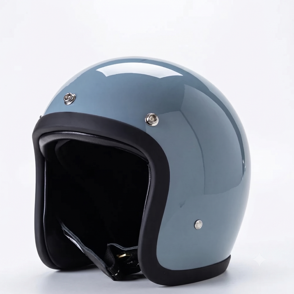 Vintage Open-Face Motorcycle Helmet — DOT and ECE Certified