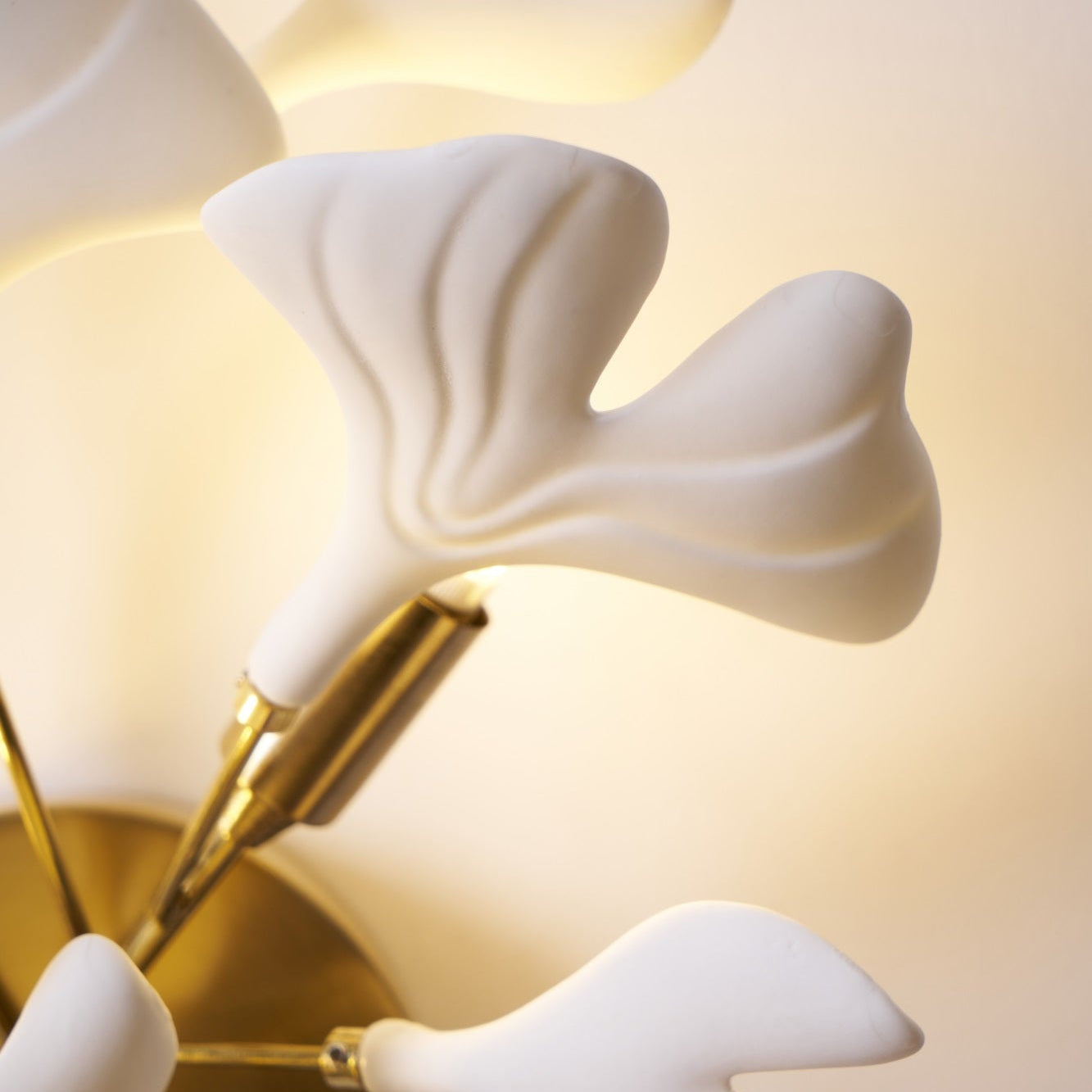 Veralon Ginkgo Ceramic Wall Light Finish Soft Matte Ambient Glow