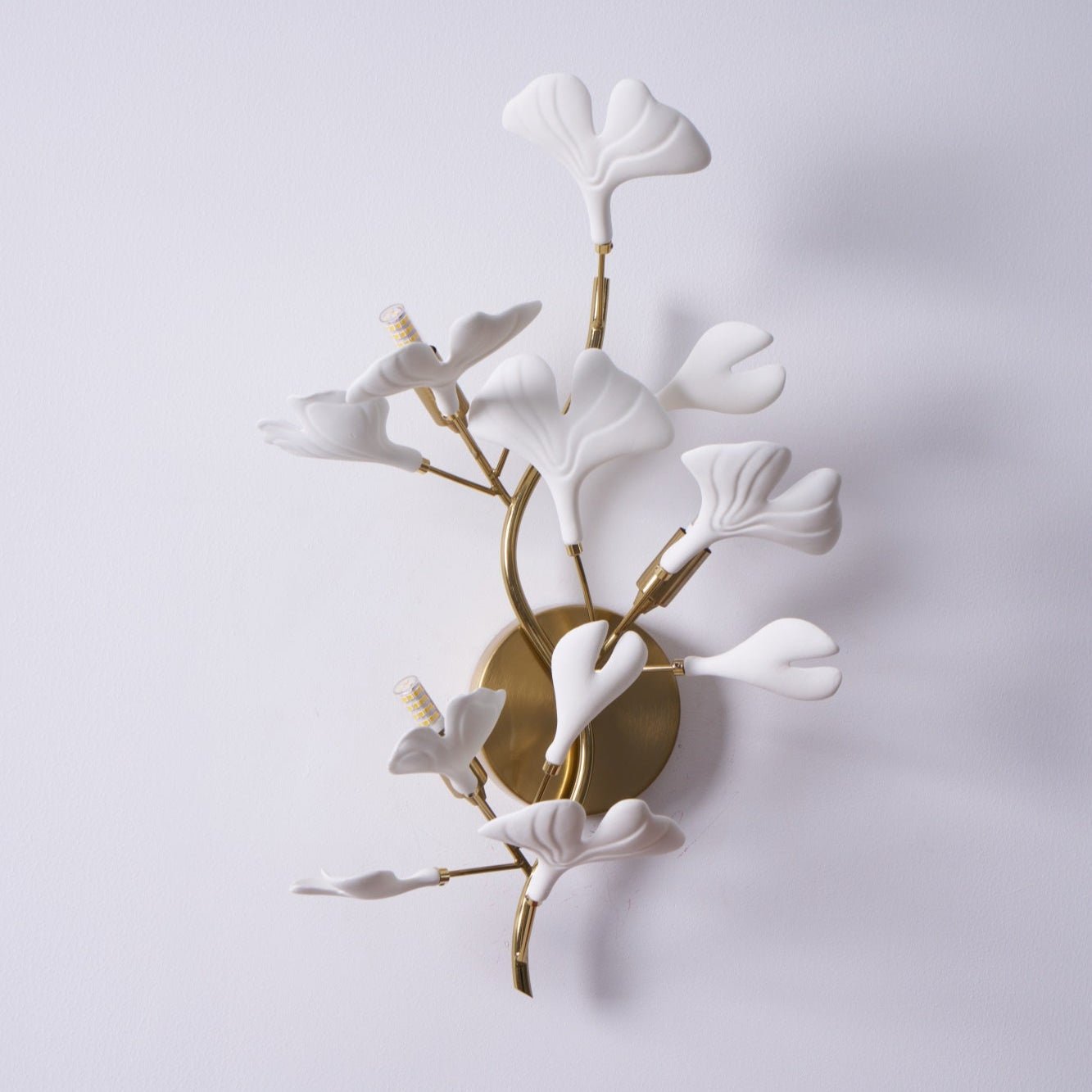 Veralon Ginkgo Ceramic Wall Light Finish Soft Matte Ambient Glow