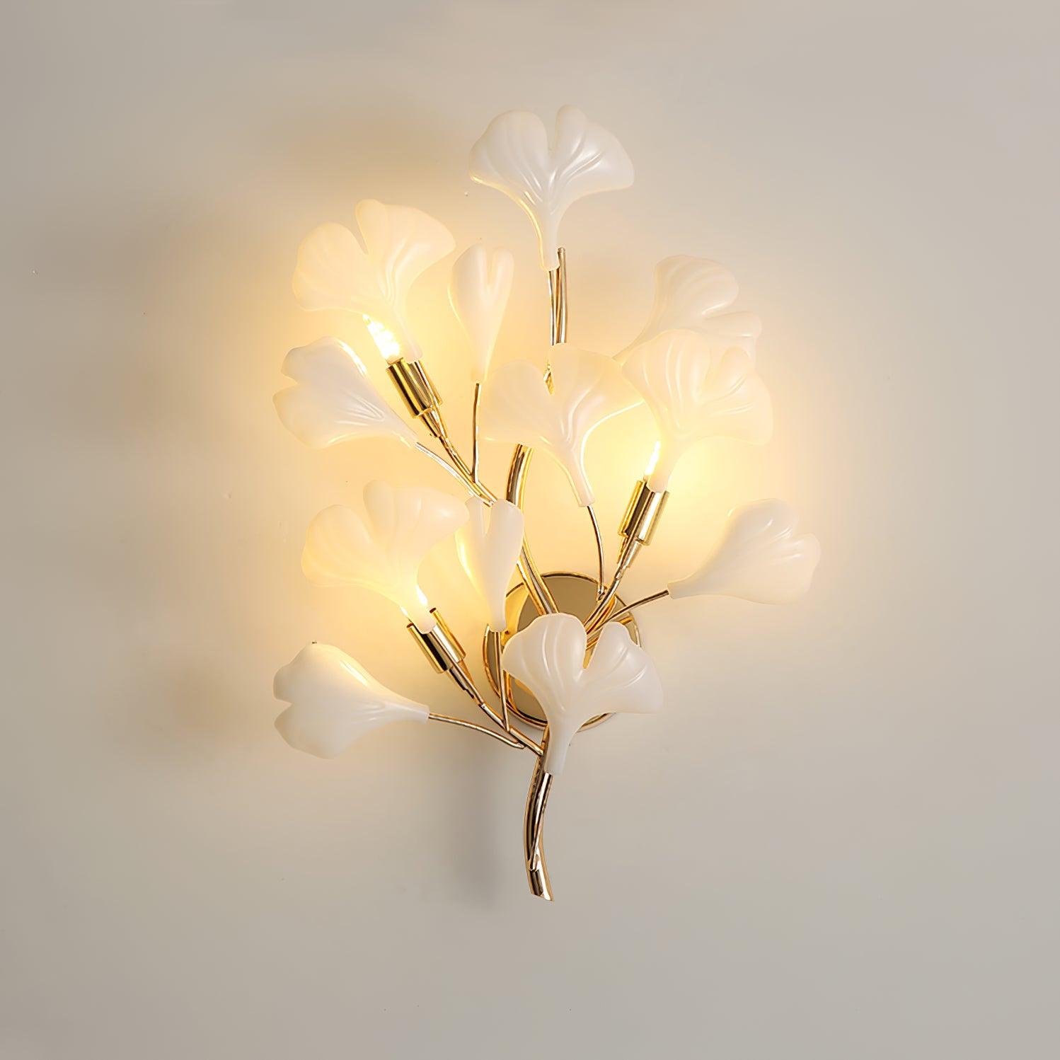Veralon Ginkgo Ceramic Wall Light Finish Soft Matte Ambient Glow