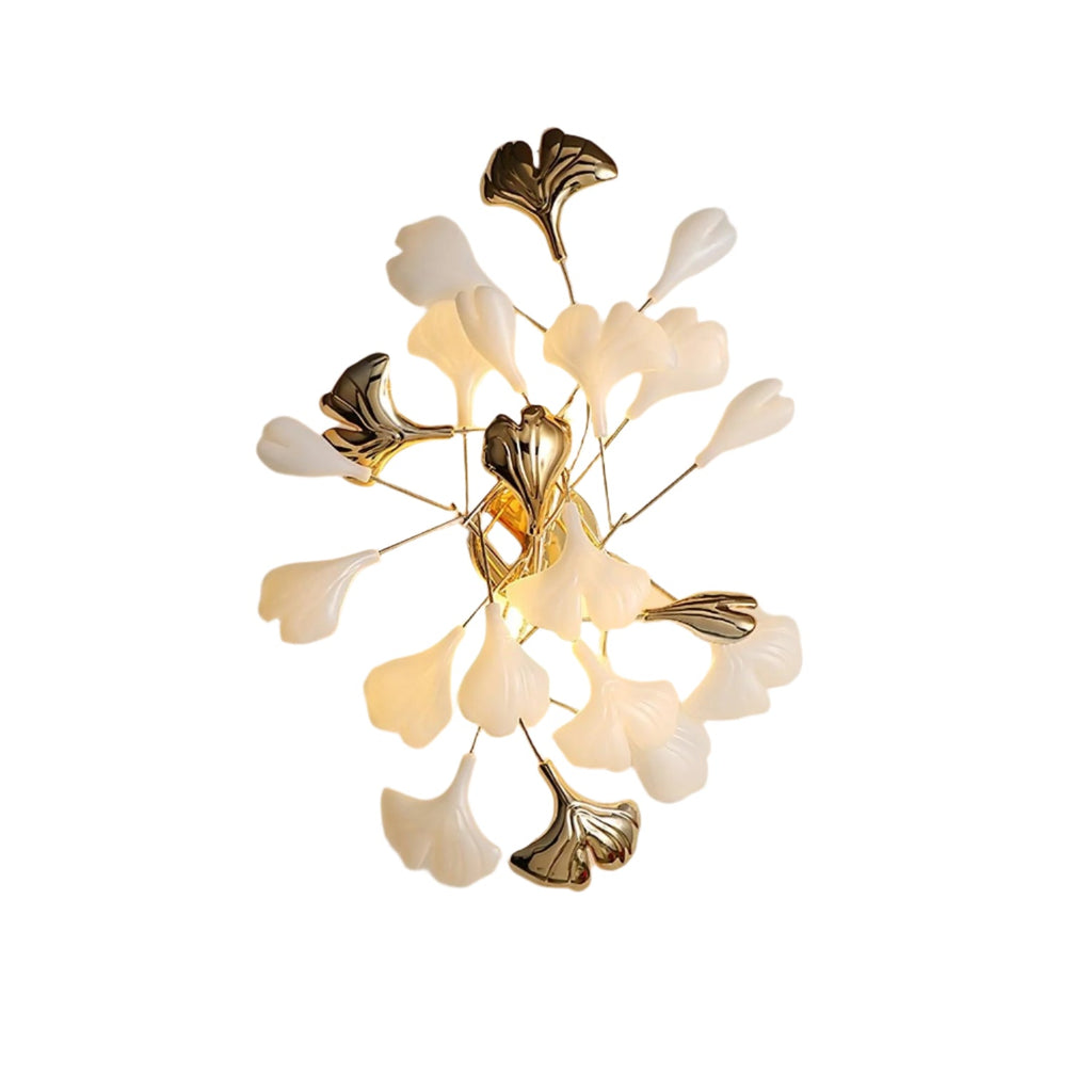 Veralon Ginkgo Ceramic Wall Light Finish Soft Matte Ambient Glow